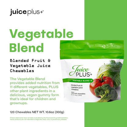 Juice Plus+ Vegetable Blend Soft Chews – Vegan Gummies with 11 Vegetables | 1-Month Supply