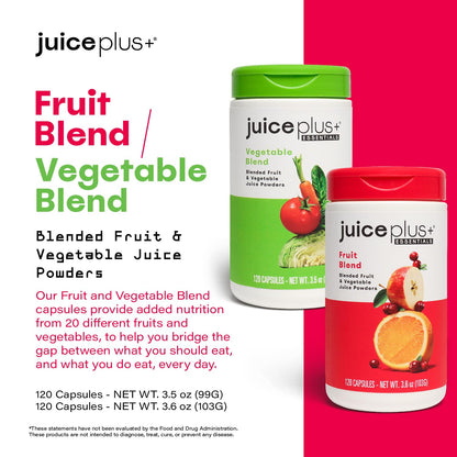 Juice Plus+ Fruit & Vegetable Blend: 20 Fruits & Veggies, 2 Bottles, 60 Fruit Servings & 60 Veg Servings
