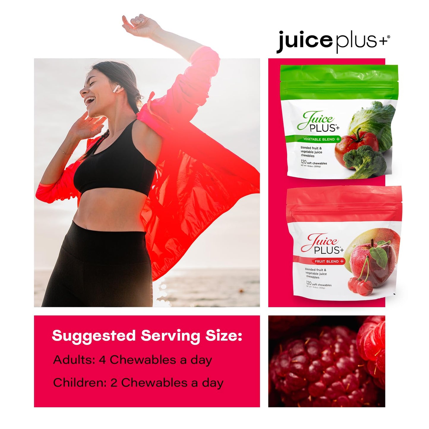 Juice Plus+ Fruit & Vegetable Blend Soft Chews – Vegan Gummies for Adults & Kids
