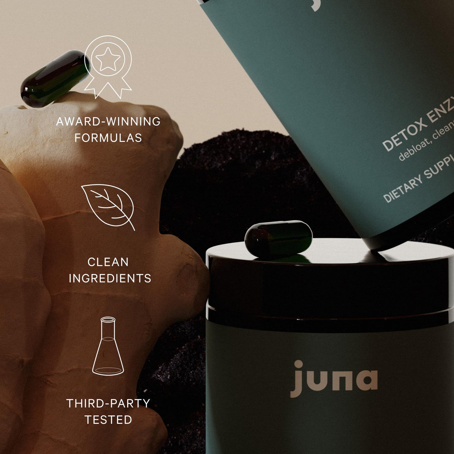 Juna Detox: Fast-Acting Digestive Enzymes & Probiotic for Bloat, Gas & Digestive Comfort