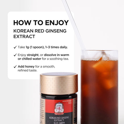 JUNG KWAN JANG Korean Red Panax Ginseng Concentrated Extract 50g | Immune Support & Focus