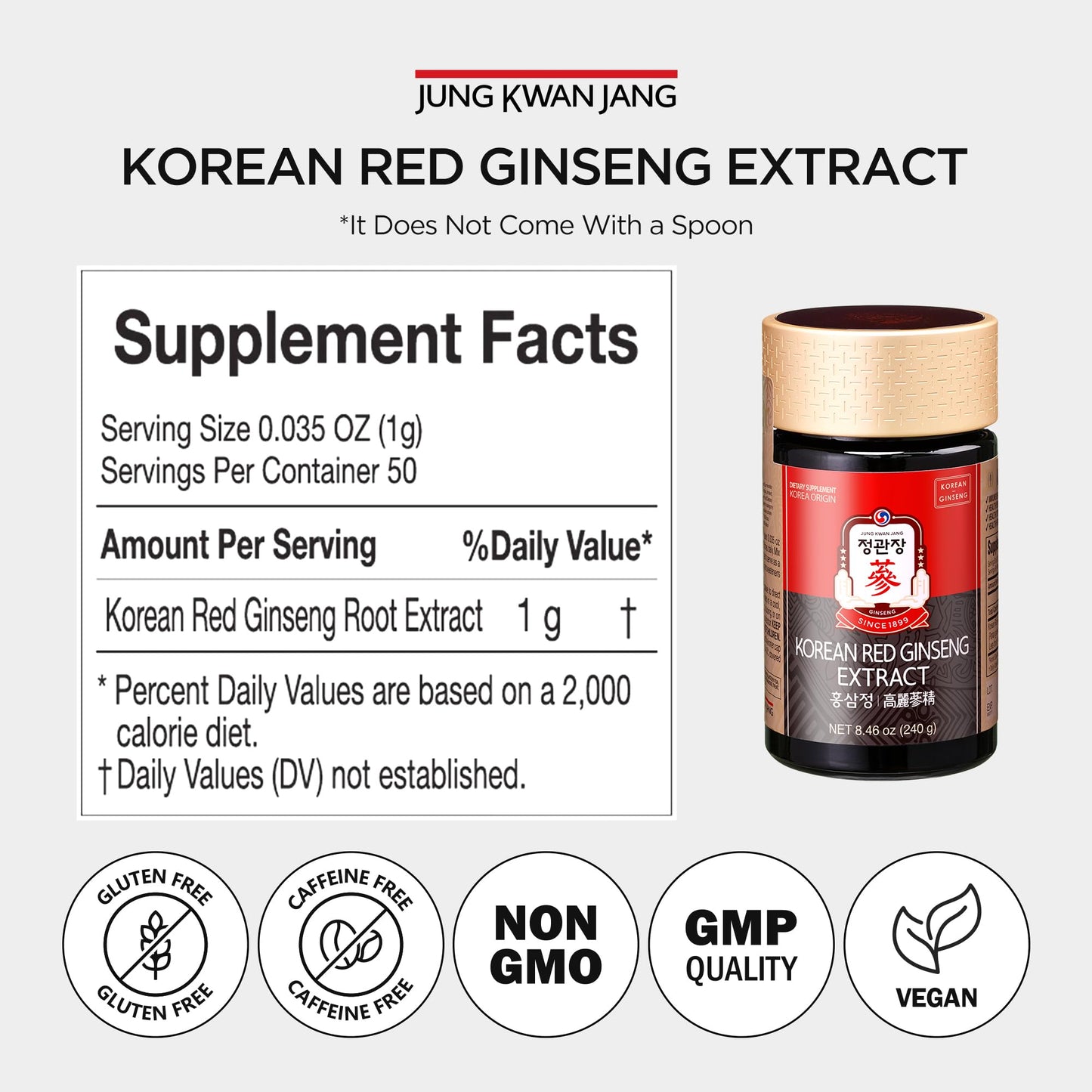 JUNG KWAN JANG Korean Red Ginseng Extract – Extra Strength, Energy & Focus