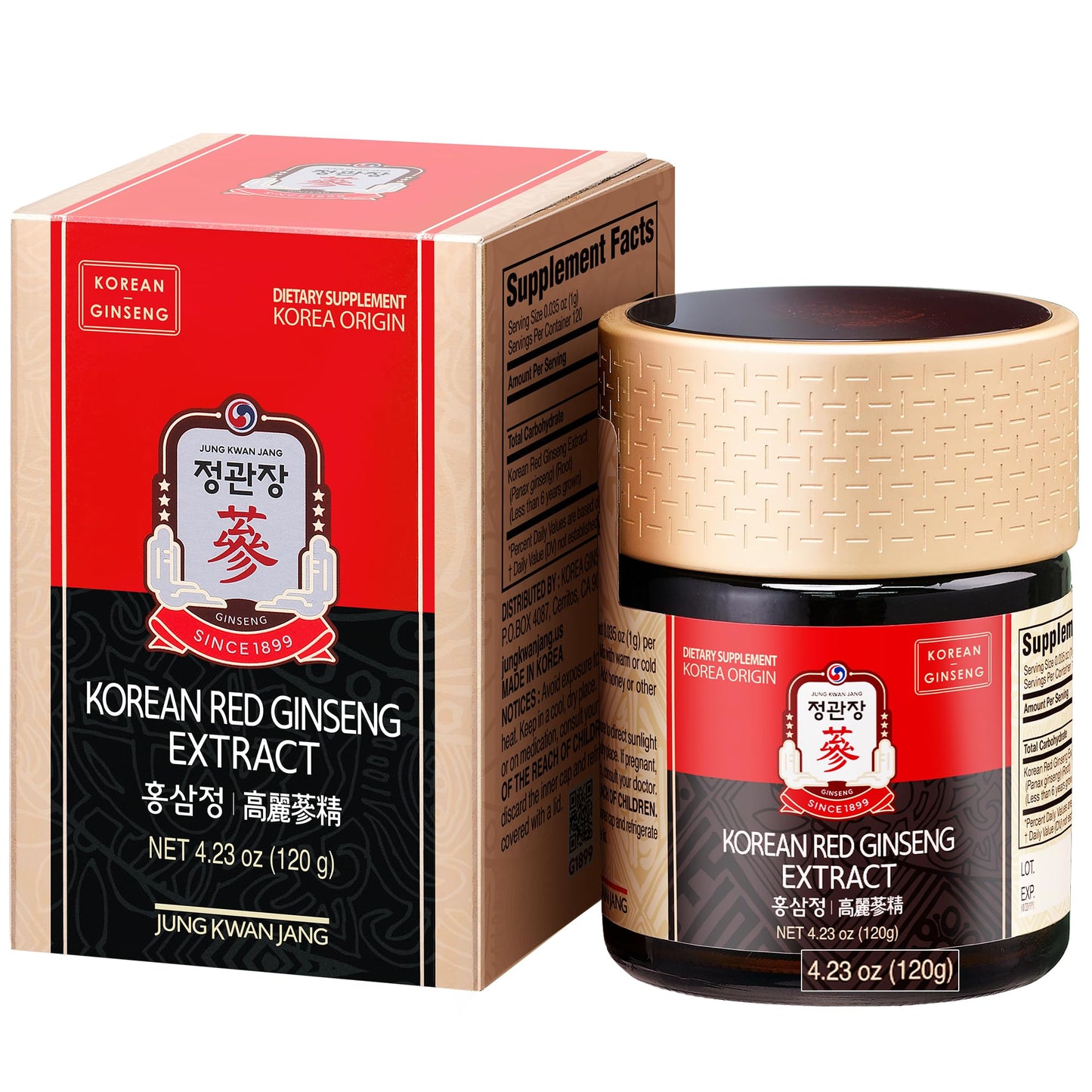 JUNG KWAN JANG US Korean Red Ginseng Extract Paste – Energy & Immune Support (120g)