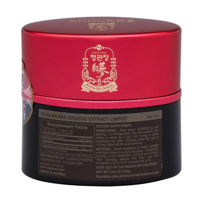 Jung Kwan Jang Korean Red Ginseng Extract 100g Jar | Pure Panax Ginseng, Energy, Stamina & Immune Support | Vegan