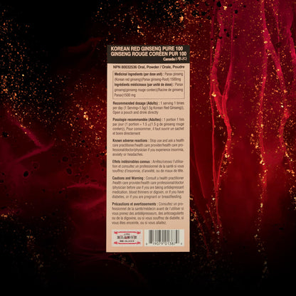 JungKwanJang Korean Red Ginseng Pure 100 — 1500mg Powder Stick for Energy & Immune Support | Vegan, Gluten-Free, Non-GMO
