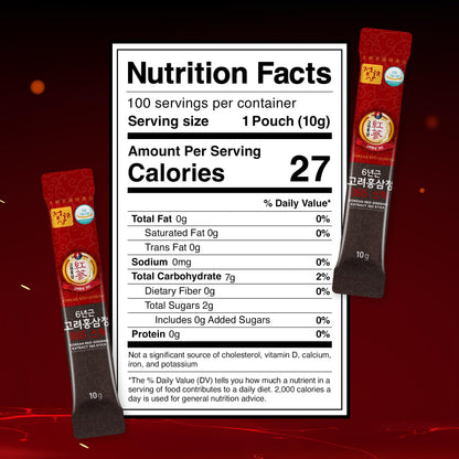 JUNGWONSAM 6-Year Korean Red Ginseng 365 | 100 Sticks | Vegan | 7mg Ginsenosides Per Stick | 100-Day Supply