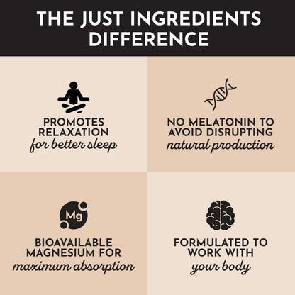 JUST INGREDIENTS Chai Nighttime Relax Drink Mix – 30 Servings | No Sugar Added | Magnesium, L-Theanine, Chamomile & Tart Cherry