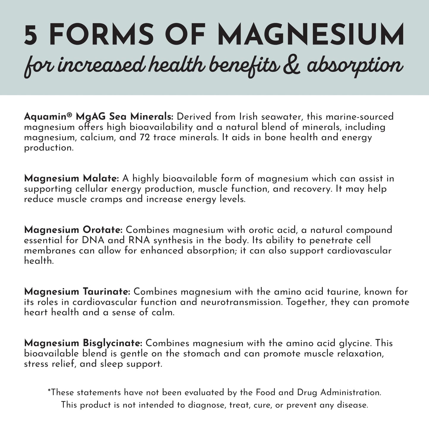 Just Ingredients Magnesium Complex – Five Bioavailable Forms for Relaxation, Sleep & Mood Support | 60 Capsules