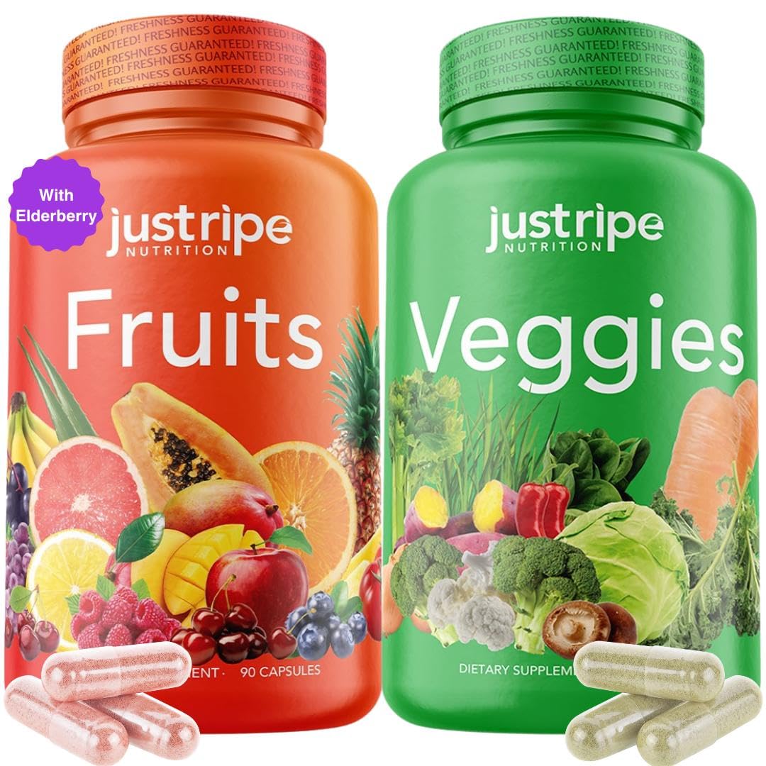Just Ripe Nutrition Fruits & Veggies Supplement – 180 Whole Food Capsules