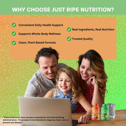 Just Ripe Nutrition Fruits & Veggies Supplement – 180 Whole Food Capsules