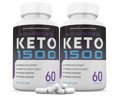 Justified Laboratories Advanced Keto 1500 – 2 Pack, 120 Veggie Capsules (1275mg)