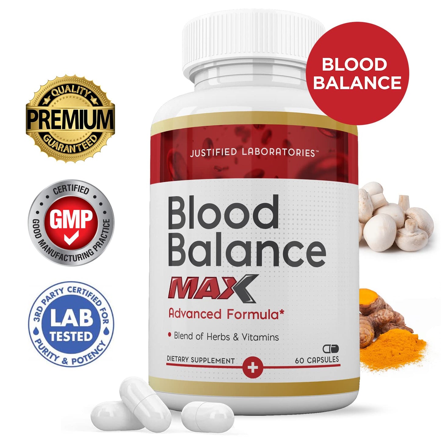 Justified Laboratories Blood Balance Max 1295MG – 2 Pack (120 Capsules)
