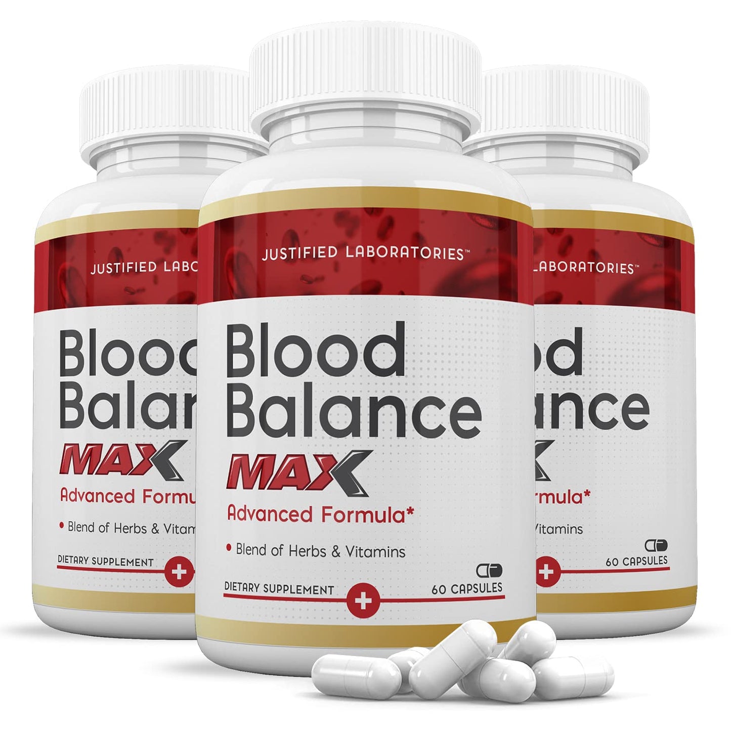 Justified Laboratories Blood Balance Max 1295MG 3-Pack - 180 Capsules