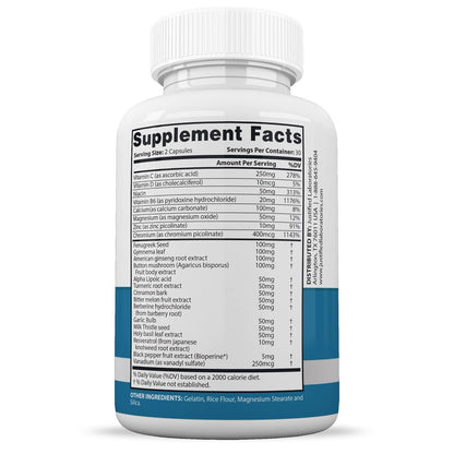 Justified Laboratories 2 Pack Glucotrust Max 1295MG Formula - 120 Capsules | Dietary Supplement