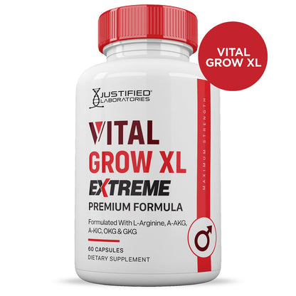 Justified Laboratories | Vital Grow XL Extreme 2 Pack – 1600MG Premium Formula for Men's Health | 120 Capsules