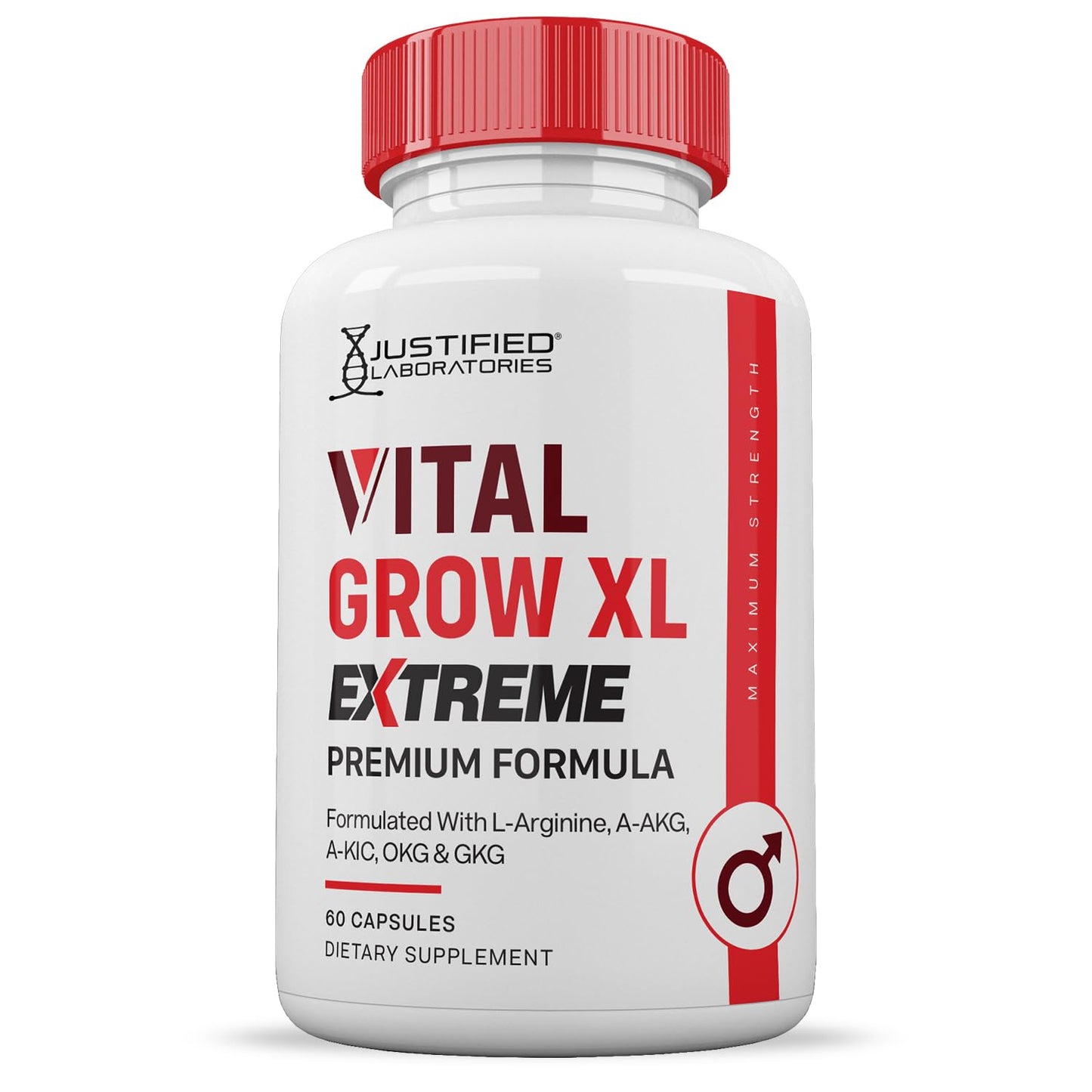 Justified Laboratories | Vital Grow XL Extreme 2 Pack – 1600MG Premium Formula for Men's Health | 120 Capsules
