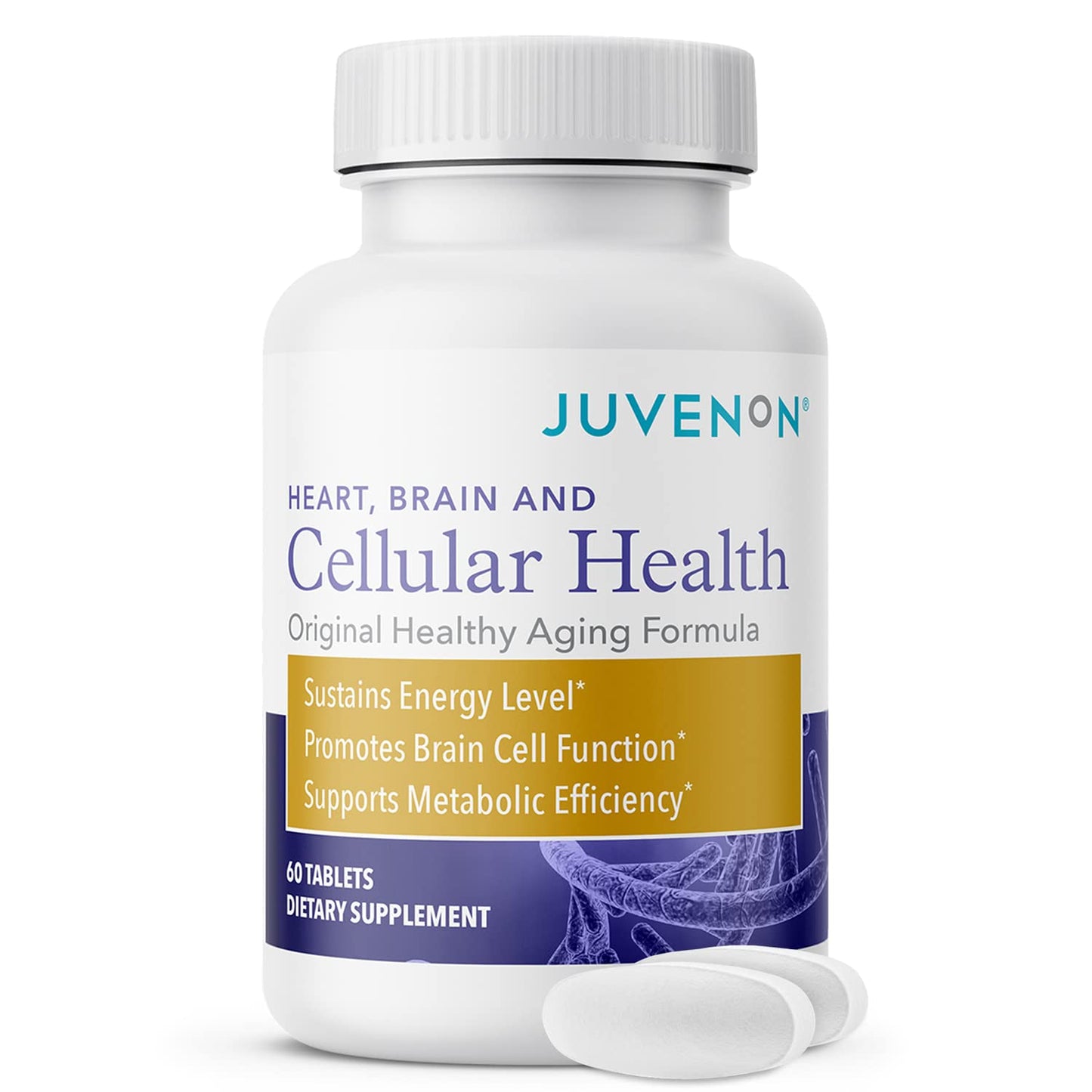 Juvenon Cellular Health – Brain & Heart Supplement with Acetyl L-Carnitine & Biotin (60 Tablets)