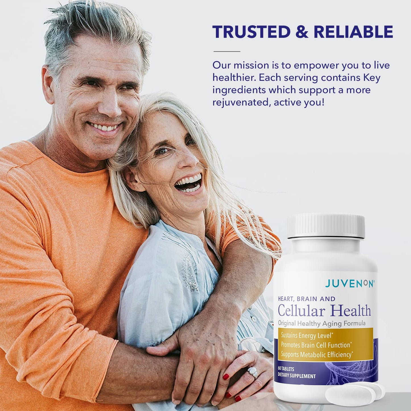 Juvenon Cellular Health – Brain & Heart Supplement with Acetyl L-Carnitine & Biotin (60 Tablets)