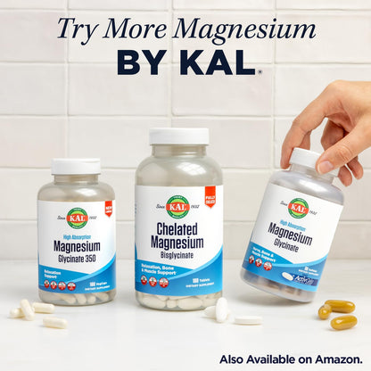 Kal 500 Mg Magnesium Tablets, 60 Count | Four-Form Magnesium Complex