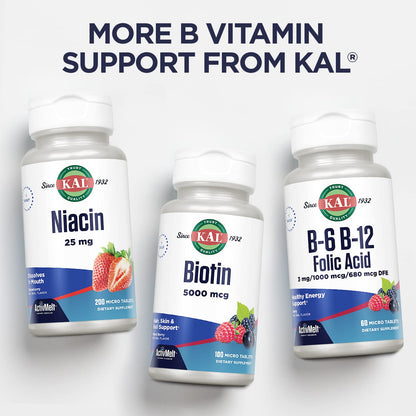 KAL B12 Adenosylcobalamin 1000mcg | Energy Support | Strawberry ActiveMelt