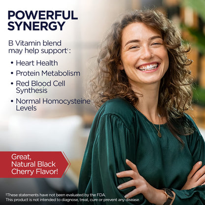 KAL Vitamin B-6 B-12 Folic Acid Supplement – Energy & Heart Support | Gluten Free, Cherry