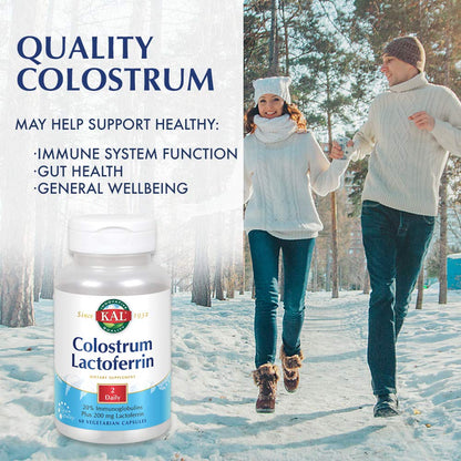 KAL Colostrum Lactoferrin with 20% Immunoglobulins | Immune Support | 30 Servings | 60 Caps