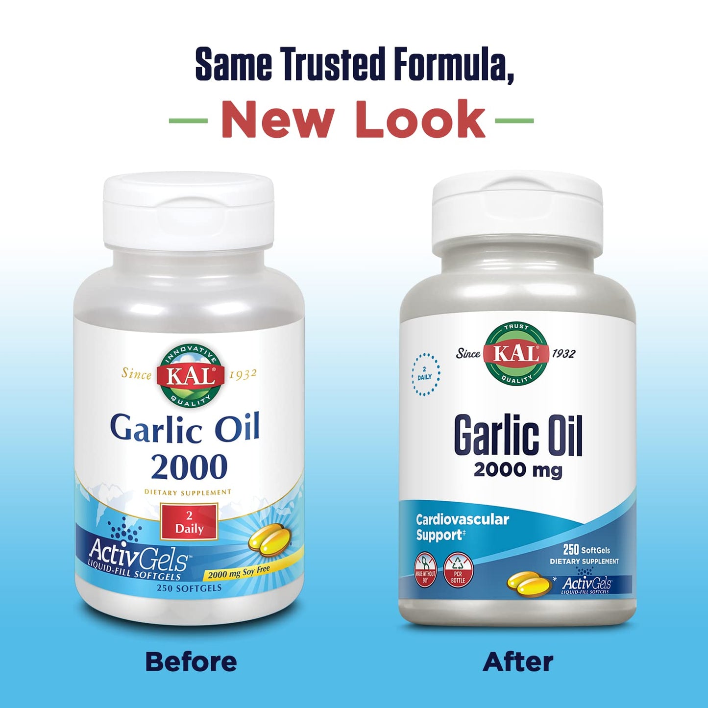 KAL Garlic Oil 2000 Softgels – 250 Count | Garlic Oil 500:1