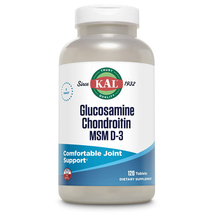 KAL Glucosamine Chondroitin MSM D-3 – Joint Support Supplement (120 Tablets)