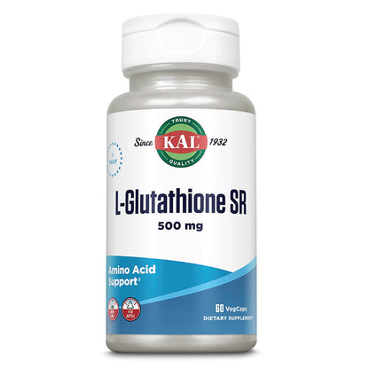 KAL L-Glutathione SR – Reduced GSH 500 mg | Lab Verified | 60 Servings | 60 VegCaps