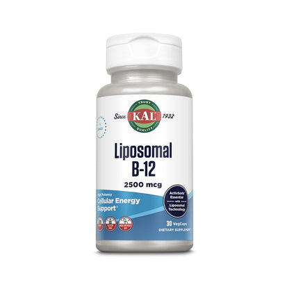 KAL Liposomal Vitamin B12 2500 mcg – High Absorption, Vegan, Gluten Free | 30 Servings