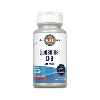 KAL Liposomal Vitamin D3 50 mcg | High Absorption Vitamin D3 | Vegan Capsules | Gluten Free | 30 Servings