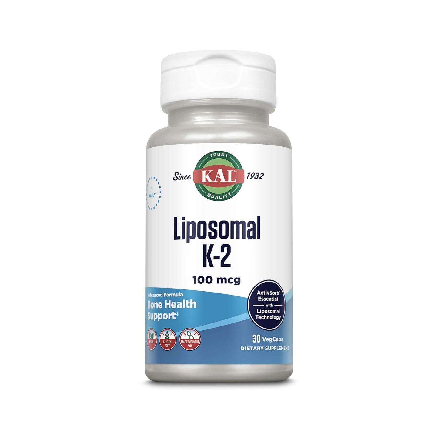 KAL Liposomal Vitamin K2 MK7 100 mcg – High Absorption, Vegan, Gluten Free, 30 Servings