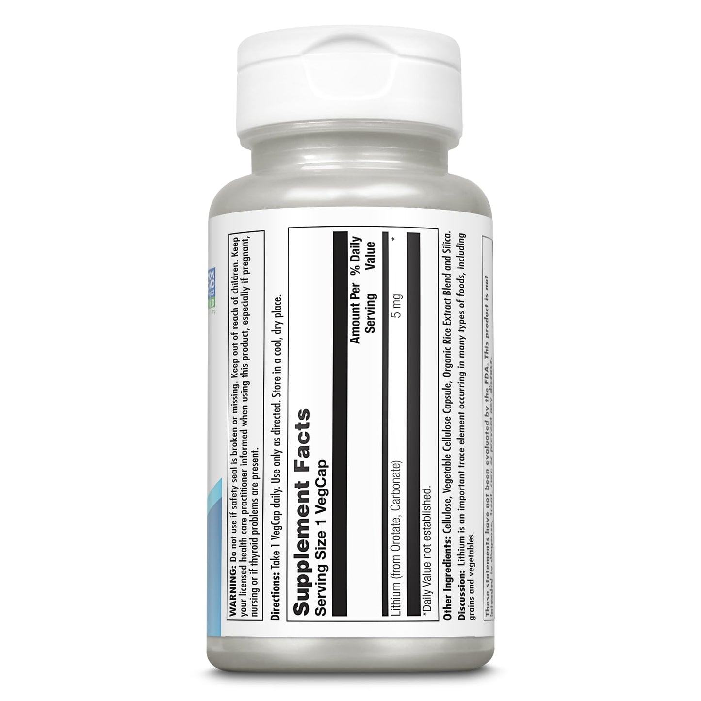 KAL Lithium Orotate 5mg | Mood Support & Bioavailability | Organic Rice Bran Base | 60 VegCaps