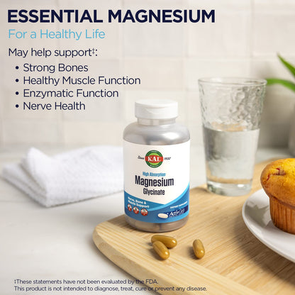 KAL Magnesium Glycinate ActivGels 315mg — Fully Chelated, High Absorption Magnesium Supplement (60 Servings)