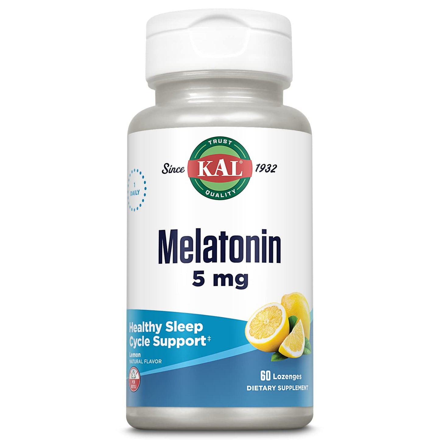 KAL Melatonin 5mg Sleep Aid Lozenges – Sleep Support with Vitamin B6, 60 Vegetarian Lozenges