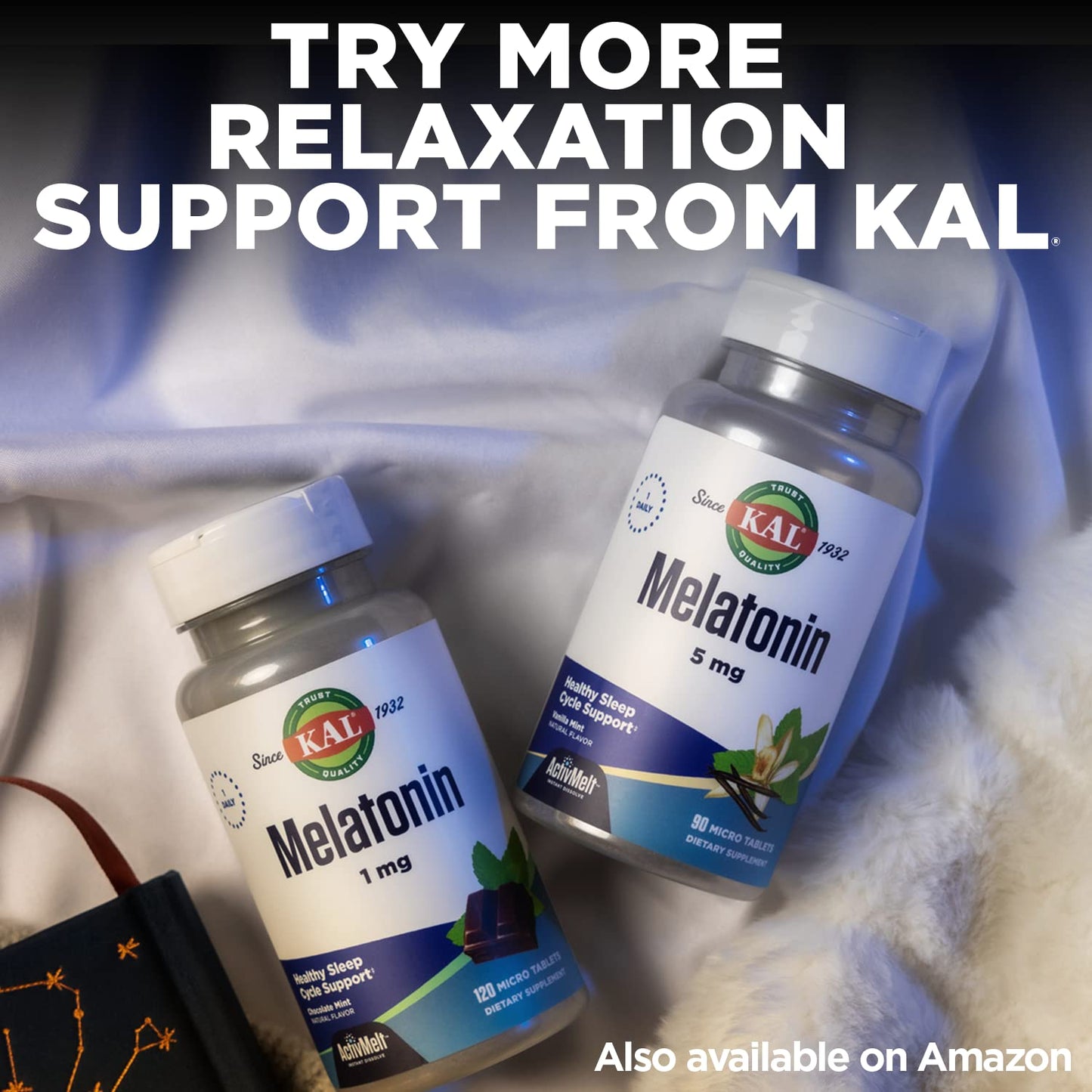 KAL Melatonin 5mg Sleep Aid Lozenges – Sleep Support with Vitamin B6, 60 Vegetarian Lozenges