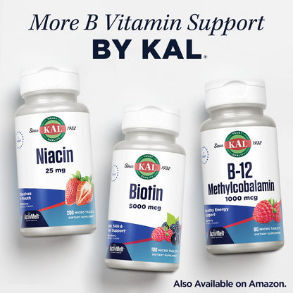 KAL Methyl Folate 800 mcg DFE (5-MTHF) ActivTab – Heart Health, Prenatal & Mood Support | 90 Servings