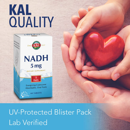 KAL NADH 5mg 60ct – NADH Brain Support (60 Tablets, 60 Serv)
