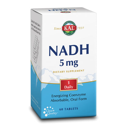 KAL NADH 5mg 60ct – NADH Brain Support (60 Tablets, 60 Serv)