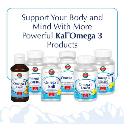 KAL 180/120 1000 mg Omega-3 Fish Oil — 60 Softgels (EPA 180 mg, DHA 120 mg)