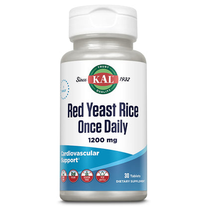 KAL Red Yeast Rice 1200 mg – Cardiovascular Support* | Vegan & Gluten Free | 30 Servings