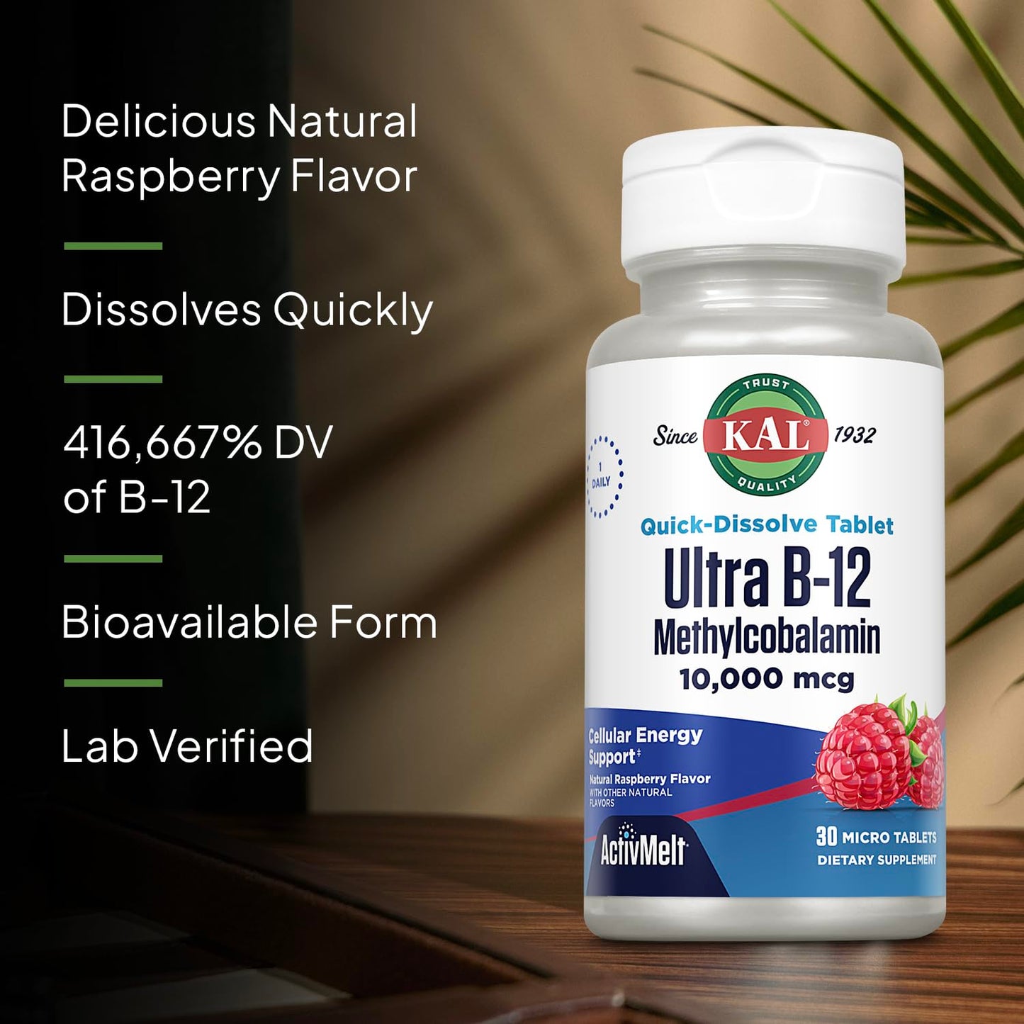 KAL Ultra B12 10,000 mcg – High Potency Methylcobalamin Vitamin B-12