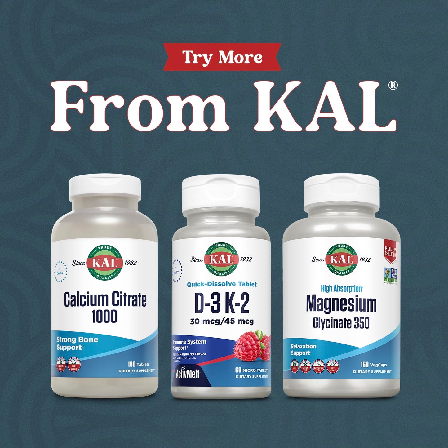 KAL Vitamin D3 K2 ActivMelts – Immune Support, Calcium Absorption, 60 Servings