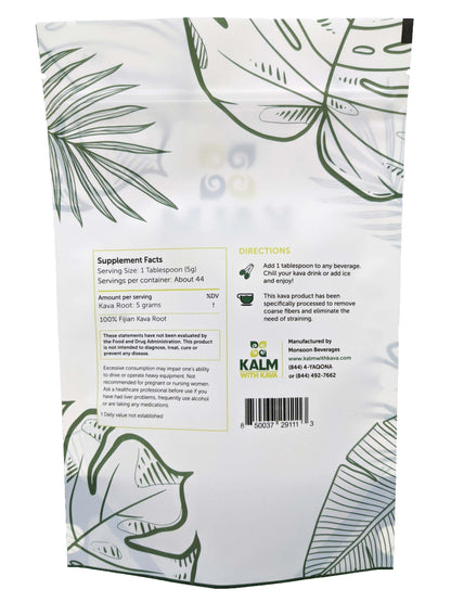 KALM with Kava Loa Waka – Micronized Kava (8 oz.) | Noble Fijian Kava
