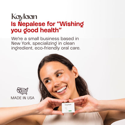 Kalyaan Kids Fluoride Toothpaste Tablets - Whitening, Cavity Protection & Sensitive Teeth Relief | Strawberry 90 Count | Made in USA