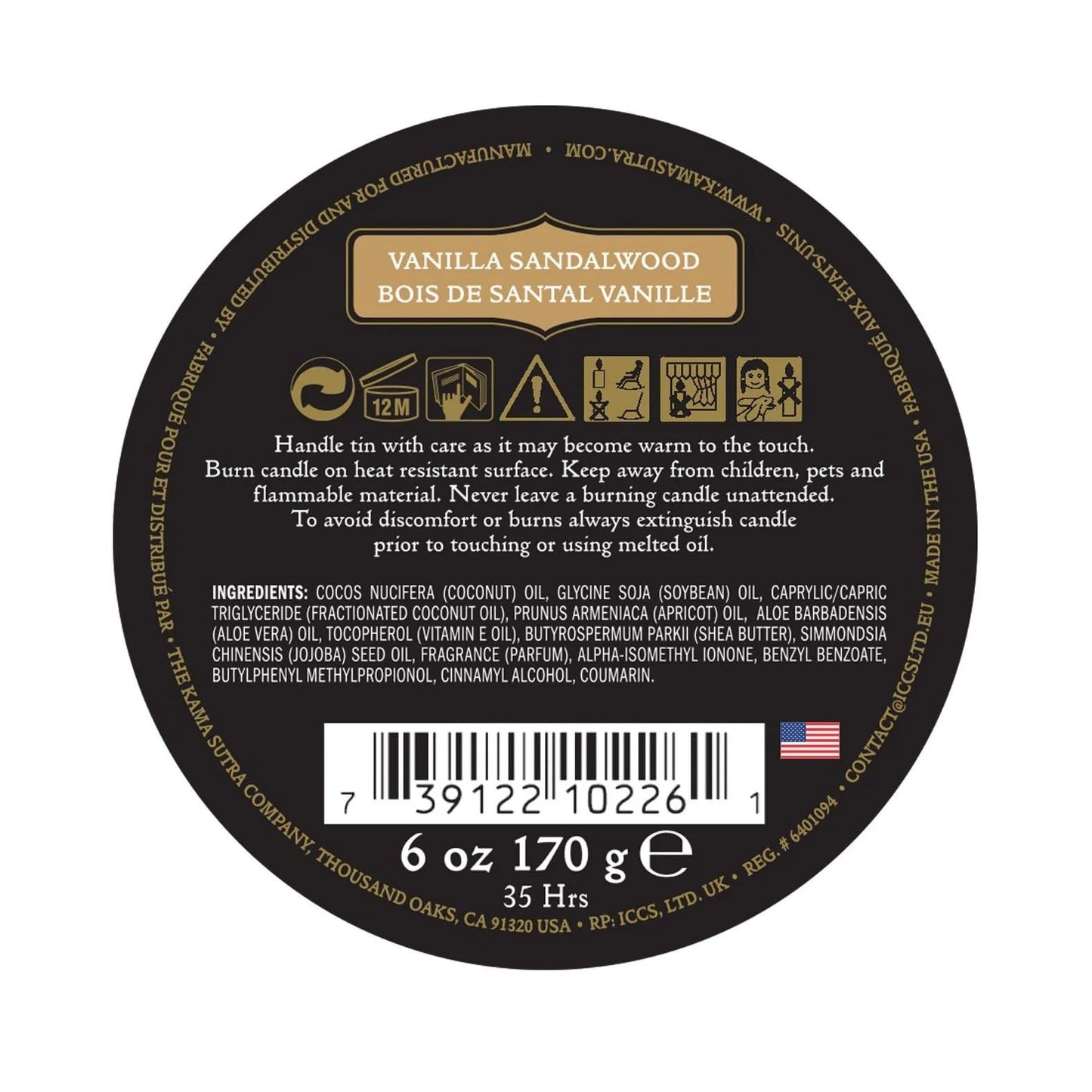 Kama Sutra Massage Candle Tahitian Sandalwood - 6 oz