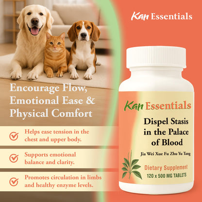 Kan Herb Company – Traditional Chinese Herbal Blend for Pets: Supports Circulation, Calms Behavior, Enzyme Balance (120 Tablets)