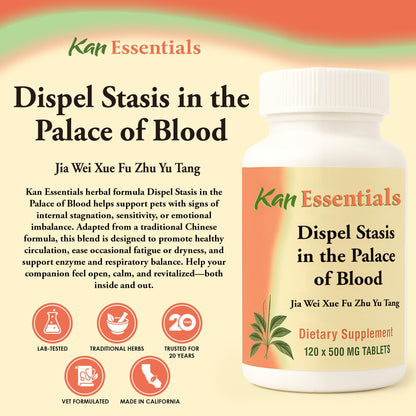 Kan Herb Company – Traditional Chinese Herbal Blend for Pets: Supports Circulation, Calms Behavior, Enzyme Balance (120 Tablets)