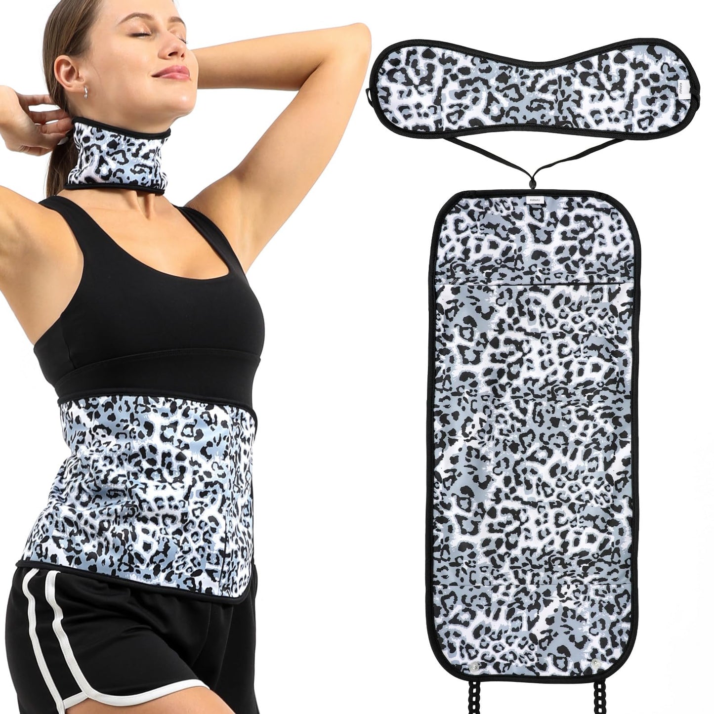 KANAV 2 Pack Castor Oil Pack Wraps for Waist & Neck | Reusable Organic Cotton Flannel (Oil Not Included)