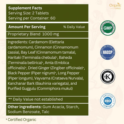 ORGANIC SPREE Kanchnar Guggulu 120 Tablets – Detox & Lymphatic Support